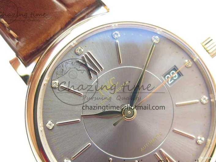 MIROTIME 1226 Portofino 37mm RG V7F 1:1 Best Edition Gray Dial on Deep Brown Leather Strap A SunProtective 7090